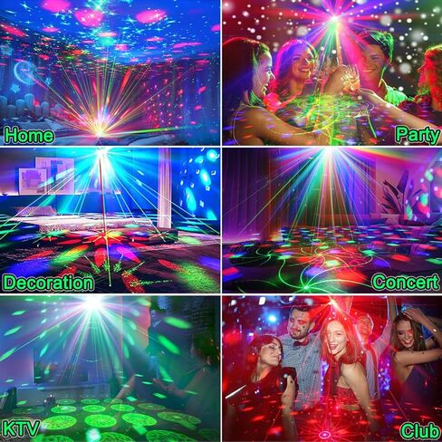 Party Lights, Disco Ball Disco Lights,Dj Rave Lights Led Strobe Lights Sound Activated Stage Lights Projected Effect Dancing Lights Remote Control for Birthday Xmas Wedding Bar Kids Christmas-2 Packs in Saudi Arabia