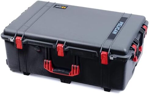 Black Pelican 1650 Large case with Red handles & Push Button latches. Comes empty & with wheels. in Kuwait