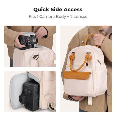K&F CONCEPT Camera Backpack, DSLR/SLR Small Camera Bags for Photographers, Water-Resistant 2-in-1 Photography Backpack with 10.1" Tablet Compartment in Kuwait