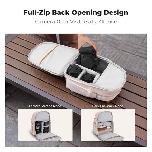 K&F CONCEPT Camera Backpack, DSLR/SLR Small Camera Bags for Photographers, Water-Resistant 2-in-1 Photography Backpack with 10.1" Tablet Compartment in Kuwait