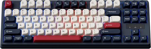 JamesDonkey J4 Wireless Custom Mechanical Keyboard, 2.4 GHz Bluetooth QMK 80% Layout RGB, Hot-swappable Brown Switch Compatible with Mac Windows Linux, PBT Durable Keycaps for Gaming - Dark Blue in Kuwait