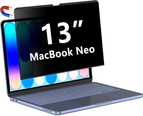 Magnetic Privacy Screen Protector for 2026 MacBook Neo 13-inch A18 Pro, Anti-Spy, Anti-Glare, Blue Light Filtering, Effectively Relieves Eye Strain, Easy to Install, Removable and Reusable for Mac Neo in Kuwait