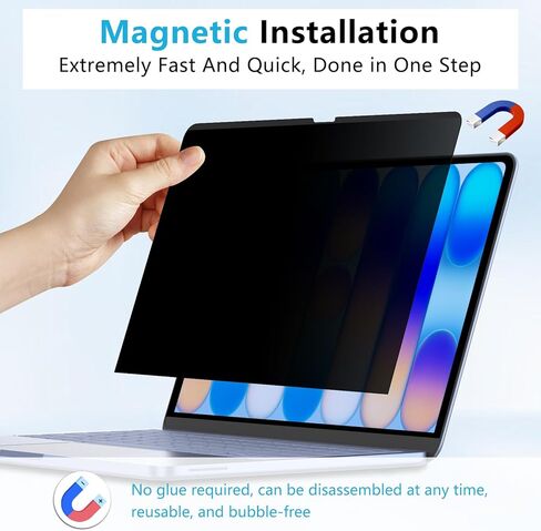 Magnetic Privacy Screen Protector for 2026 MacBook Neo 13-inch A18 Pro, Anti-Spy, Anti-Glare, Blue Light Filtering, Effectively Relieves Eye Strain, Easy to Install, Removable and Reusable for Mac Neo in Kuwait