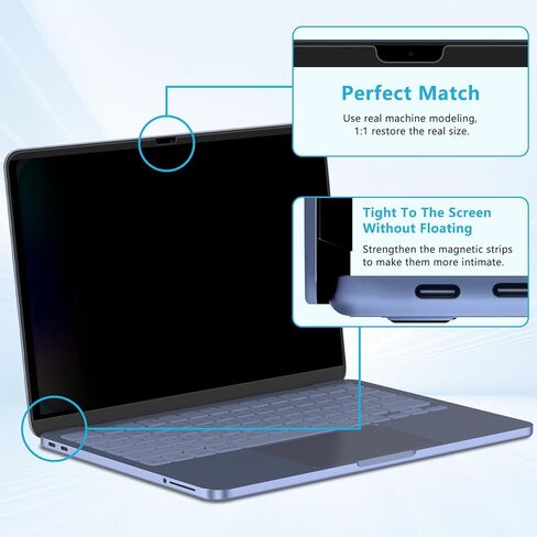 Magnetic Privacy Screen Protector for 2026 MacBook Neo 13-inch A18 Pro, Anti-Spy, Anti-Glare, Blue Light Filtering, Effectively Relieves Eye Strain, Easy to Install, Removable and Reusable for Mac Neo in Kuwait