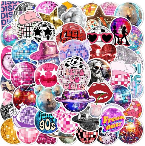 50pcs Kawaii Pink Aesthetic Stickers for Girls Women, Aesthetic Pink Stickers for Scrapbook Journal Laptop, Waterproof Vinyl Decals for Laptop Water Bottle Notebook (Colours-L3) in Kuwait