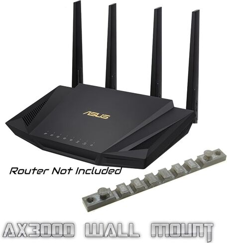 Low Profile Wall Mount for Asus AX3000 Router w/Cable Management 3D-Printed in Kuwait