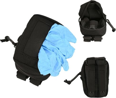 Nitrile Exam Gloves Bag MOLLE EMT Glove Pouch Easy Access Dispenser Bag Organizer for Nitrile Disposable Gloves Nitrile Gloves Emergency First Aid Police Officer Law Enforcement Tactical Vest in Kuwait