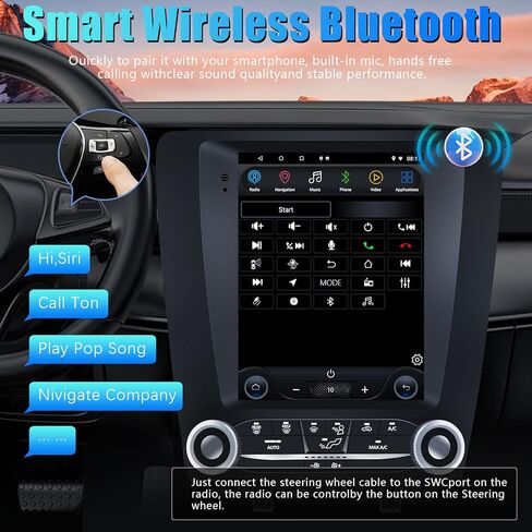 مناسب لسيارة Ford Mustang 2010-2014 Android 12 ستيريو 2+32G GPS للملاحة مشغل راديو 9.7 بوصة شاشة لمس عالية الوضوح كاميرا احتياطية صوتية (شاشة عمودية) (2 * 32) in Kuwait