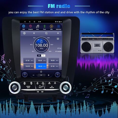 مناسب لسيارة Ford Mustang 2010-2014 Android 12 ستيريو 2+32G GPS للملاحة مشغل راديو 9.7 بوصة شاشة لمس عالية الوضوح كاميرا احتياطية صوتية (شاشة عمودية) (2 * 32) in Kuwait