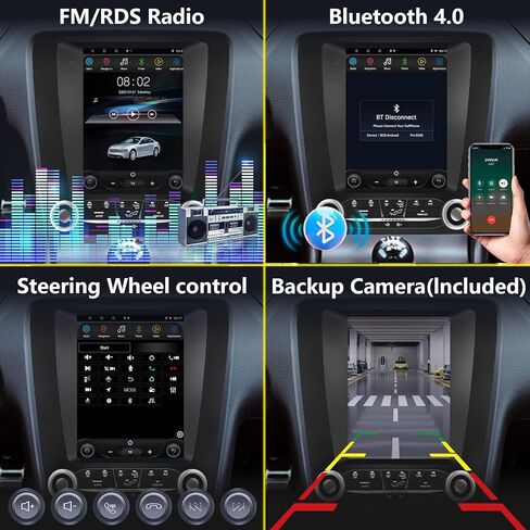 مناسب لسيارة Ford Mustang 2010-2014 Android 12 ستيريو 2+32G GPS للملاحة مشغل راديو 9.7 بوصة شاشة لمس عالية الوضوح كاميرا احتياطية صوتية (شاشة عمودية) (2 * 32) in Kuwait