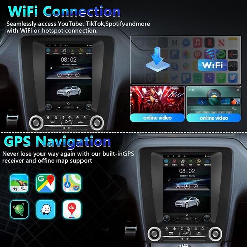 مناسب لسيارة Ford Mustang 2010-2014 Android 12 ستيريو 2+32G GPS للملاحة مشغل راديو 9.7 بوصة شاشة لمس عالية الوضوح كاميرا احتياطية صوتية (شاشة عمودية) (2 * 32) in Kuwait