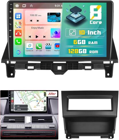 Inefala [4G+128G] راديو سيارة Android 15 لسيارة Honda Accord 2008-2012 ستيريو مع Carplay لاسلكي/Android Auto، شاشة لمس عالية الدقة 9 بوصة مع نظام تحديد المواقع واي فاي وبلوتوث FM/RDS EQ SWC وميكروفون كاميرا احتياطية in Kuwait