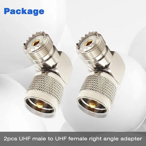 UHF Male to Female 90 Degree Coaxial Connector PL259 to SO239 Right Angle Coax Adapter for CB Radios Antennas 2PCS in Kuwait
