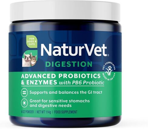 NaturVet - إنزيمات هضمية للقطط بالإضافة إلى البروبيوتيك - 60 مضغًا ناعمًا - يساعد على دعم تغيير النظام الغذائي والجهاز الهضمي الصحي - يساعد في امتصاص الفيتامينات والمعادن - كمية تكفي لمدة 30 يومًا in Kuwait