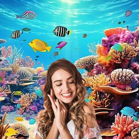 Underwater Backdrop Under The Sea Paradise Tropical Fish and Coral Reef Photography Background Breathtaking Fish Groups Deep Ocean with Sunbeams Backdrops Aquatic Theme Backgrounds Props 20x10ft in Saudi Arabia