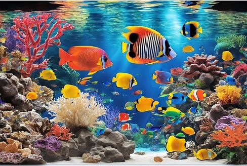 Underwater Backdrop Under The Sea Paradise Tropical Fish and Coral Reef Photography Background Breathtaking Fish Groups Deep Ocean with Sunbeams Backdrops Aquatic Theme Backgrounds Props 20x10ft in Saudi Arabia