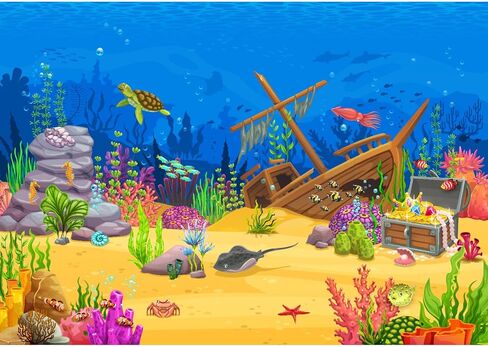 Underwater Backdrop Under The Sea Paradise Tropical Fish and Coral Reef Photography Background Breathtaking Fish Groups Deep Ocean with Sunbeams Backdrops Aquatic Theme Backgrounds Props 20x10ft in Saudi Arabia