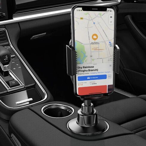 حامل أكواب السيارة، مشبك دوار 360 درجة، قضيب قابل للسحب، تشغيل بلمسة واحدة، حامل هاتف السيارة مضاد للاهتزاز يناسب قاعدة 2.76-3.78 بوصة، متوافق مع الهواتف الذكية 4-7.2 بوصة in Kuwait
