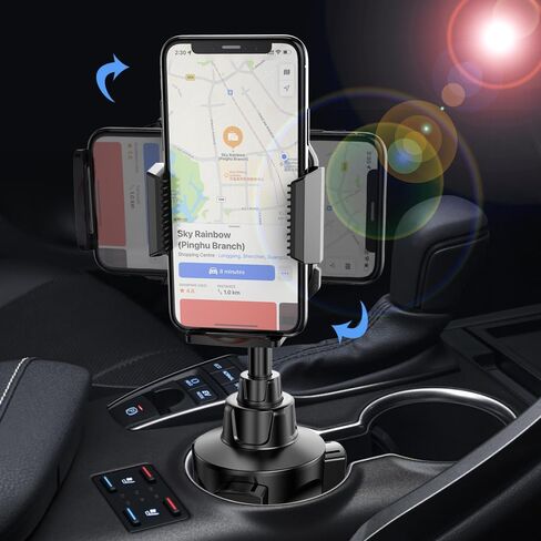 حامل أكواب السيارة، مشبك دوار 360 درجة، قضيب قابل للسحب، تشغيل بلمسة واحدة، حامل هاتف السيارة مضاد للاهتزاز يناسب قاعدة 2.76-3.78 بوصة، متوافق مع الهواتف الذكية 4-7.2 بوصة in Kuwait