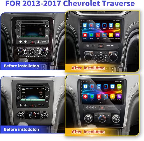 4+64G Car Radio for Chevrolet Chevy Traverse 9 inch Touch Screen 2013 2014 2015 2016 2017 Stereo,Wireless Carplay/WiFi/Bluetooth/EQ Audio/Andriod Auto/AM/FM/Navigation/AHD Camera in Kuwait