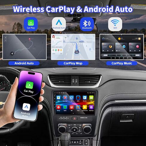 4+64G Car Radio for Chevrolet Chevy Traverse 9 inch Touch Screen 2013 2014 2015 2016 2017 Stereo,Wireless Carplay/WiFi/Bluetooth/EQ Audio/Andriod Auto/AM/FM/Navigation/AHD Camera in Kuwait