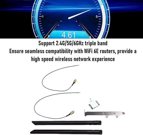 بطاقة WiFi 6E، محول شبكة لاسلكي 2.4G 5G 6G ثلاثي النطاق M.2 مع هوائيات مزدوجة 8db، كمبيوتر مكتبي كمبيوتر محمول 10 11 in Kuwait