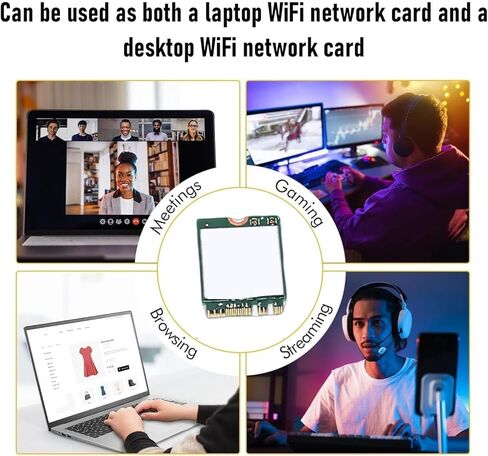 بطاقة WiFi 6E، محول شبكة لاسلكي 2.4G 5G 6G ثلاثي النطاق M.2 مع هوائيات مزدوجة 8db، كمبيوتر مكتبي كمبيوتر محمول 10 11 in Kuwait