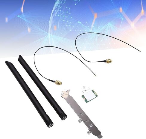 بطاقة WiFi 6E، محول شبكة لاسلكي 2.4G 5G 6G ثلاثي النطاق M.2 مع هوائيات مزدوجة 8db، كمبيوتر مكتبي كمبيوتر محمول 10 11 in Kuwait