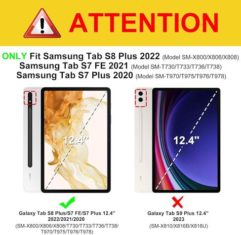 حافظة Fintie دوارة لهاتف Samsung Galaxy Tab S8 Plus 2022/S7 FE 2021/S7 Plus 2020 مقاس 12.4 بوصة مع حامل قلم S، غطاء حامل دوار 360 درجة للنوم/الاستيقاظ التلقائي، أسود in Kuwait