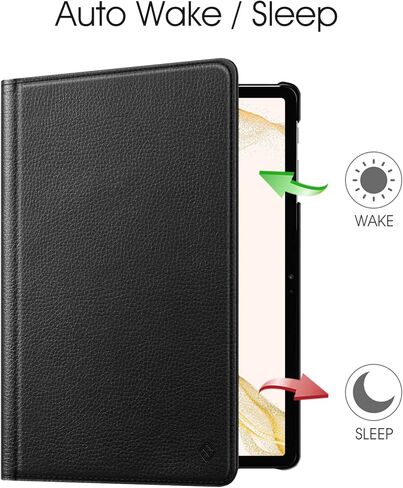 حافظة Fintie دوارة لهاتف Samsung Galaxy Tab S8 Plus 2022/S7 FE 2021/S7 Plus 2020 مقاس 12.4 بوصة مع حامل قلم S، غطاء حامل دوار 360 درجة للنوم/الاستيقاظ التلقائي، أسود in Kuwait