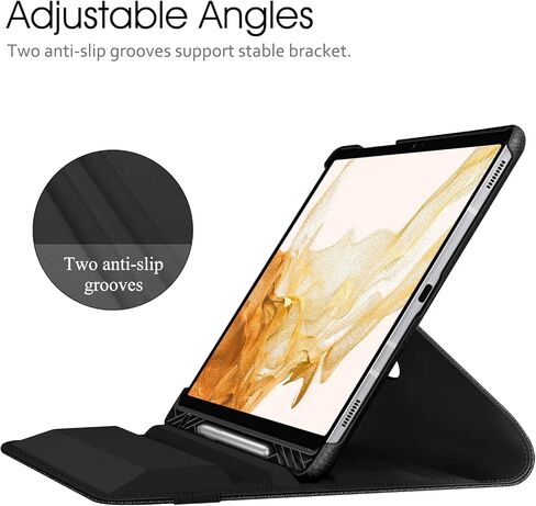 حافظة Fintie دوارة لهاتف Samsung Galaxy Tab S8 Plus 2022/S7 FE 2021/S7 Plus 2020 مقاس 12.4 بوصة مع حامل قلم S، غطاء حامل دوار 360 درجة للنوم/الاستيقاظ التلقائي، أسود in Kuwait