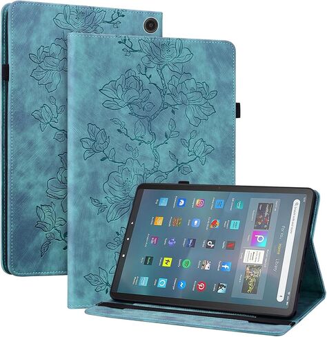 حافظة لجهاز Amazon Fire HD 10 و10 Plus Tablet (الجيل 13/11، إصدار 2023/2021)، غطاء نحيف من جلد البولي يوريثان مع حامل متعدد الزوايا وحامل أقلام، أرجواني in Kuwait