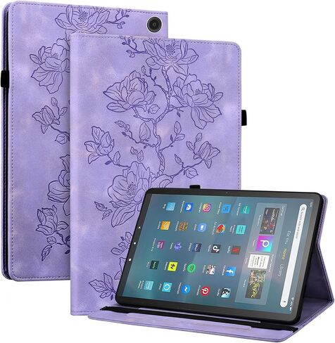 Case for Amazon Fire HD 10 and 10 Plus Tablet (13th/11th Generation, 2023/2021 Release), Slim PU Leather Folio Cover with Multi-Angle Stand and Pen Holder, Purple in Saudi Arabia
