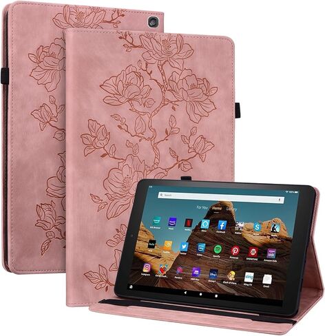 Case for Amazon Fire HD 10 and 10 Plus Tablet (13th/11th Generation, 2023/2021 Release), Slim PU Leather Folio Cover with Multi-Angle Stand and Pen Holder, Purple in Saudi Arabia