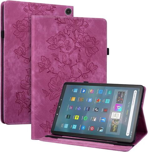 Case for Amazon Fire HD 10 and 10 Plus Tablet (13th/11th Generation, 2023/2021 Release), Slim PU Leather Folio Cover with Multi-Angle Stand and Pen Holder, Purple in Saudi Arabia