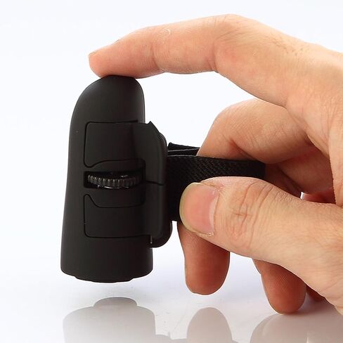 ماوس حلقة إصبع لاسلكي USB بتردد 2.4 جيجا هرتز، ماوس ضوئي صغير كسول 1600 نقطة في البوصة، التوصيل والتشغيل، تصميم مريح، لا حاجة إلى لوحة ماوس للكمبيوتر الشخصي والكمبيوتر المحمول وسطح المكتب (أسود) in Kuwait
