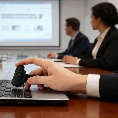 ماوس حلقة إصبع لاسلكي USB بتردد 2.4 جيجا هرتز، ماوس ضوئي صغير كسول 1600 نقطة في البوصة، التوصيل والتشغيل، تصميم مريح، لا حاجة إلى لوحة ماوس للكمبيوتر الشخصي والكمبيوتر المحمول وسطح المكتب (أسود) in Kuwait