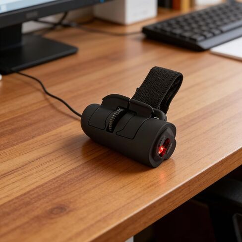 ماوس حلقة إصبع لاسلكي USB بتردد 2.4 جيجا هرتز، ماوس ضوئي صغير كسول 1600 نقطة في البوصة، التوصيل والتشغيل، تصميم مريح، لا حاجة إلى لوحة ماوس للكمبيوتر الشخصي والكمبيوتر المحمول وسطح المكتب (أسود) in Kuwait