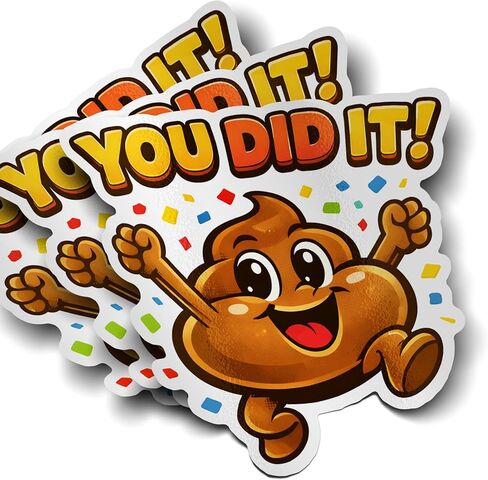 3PCS Potty Training Stickers for Kids, Funny Poop Emoji “You Did It" Reward Stickers, Waterproof Vinyl Potty Stickers for Potty Training, Pee Stickers, Poop Party Decorations, Emoji Stickers for Kids in Kuwait