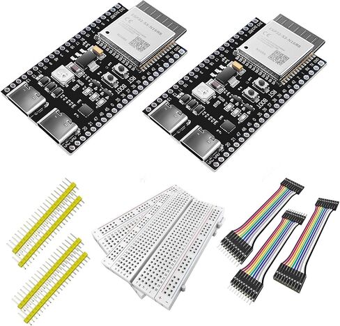 2 قطعة ESP-WROOM-32 DevKits Type-C CP2102 2.4 جيجا هرتز Dua-Mode WiFi + بلوتوث ثنائي النواة معالج متحكم دقيق مدمج مع هوائي RF AMP Filter AP STA لـ Ardunio IDE 38PINS in Kuwait