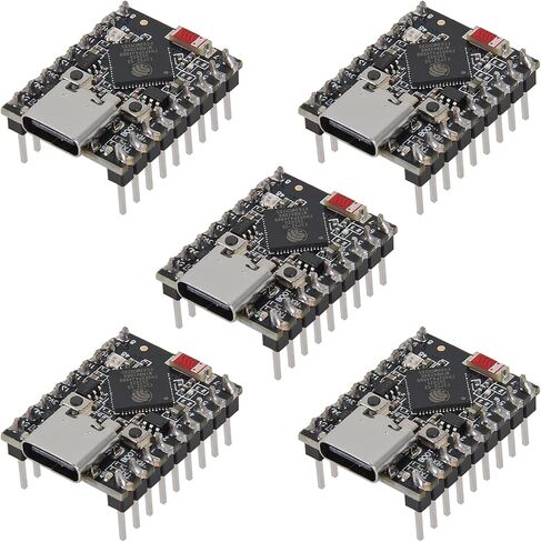 AITRIP 5 قطع ESP32-S3 لوحة تطوير صغيرة، Supermini Type-C ESP32-S3 ESP32 S3 لوحة تطوير معالج ثنائي النواة، تردد تشغيل 160 ميجا هرتز، 2.4 جيجا هرتز واي فاي وبلوتوث in Kuwait