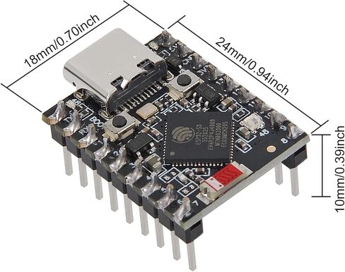 AITRIP 5 قطع ESP32-S3 لوحة تطوير صغيرة، Supermini Type-C ESP32-S3 ESP32 S3 لوحة تطوير معالج ثنائي النواة، تردد تشغيل 160 ميجا هرتز، 2.4 جيجا هرتز واي فاي وبلوتوث in Kuwait