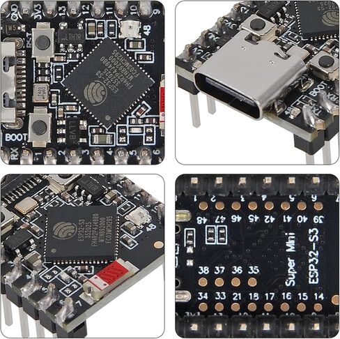 AITRIP 5 قطع ESP32-S3 لوحة تطوير صغيرة، Supermini Type-C ESP32-S3 ESP32 S3 لوحة تطوير معالج ثنائي النواة، تردد تشغيل 160 ميجا هرتز، 2.4 جيجا هرتز واي فاي وبلوتوث in Kuwait