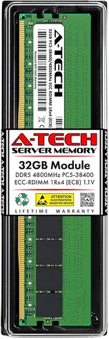 بديل ذاكرة الوصول العشوائي A-Tech سعة 32 جيجابايت لهاتف Samsung M321R4GA0BB0-CQK | وحدة ذاكرة الخادم المسجلة DDR5 4800 ميجا هرتز PC5-38400R EC8 RDIMM 1Rx4 1.1V 288-Pin ECC (M321R4GA0BB0-CQK-ATC) in Kuwait