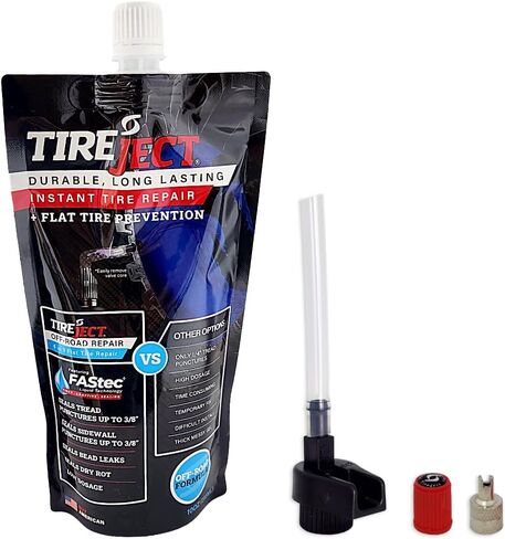 طقم مانع تسرب إطارات الطرق الوعرة من TireJect - ختم 5 في 1 - إصلاح ومنع الإطارات المسطحة (10 أونصة) in Kuwait