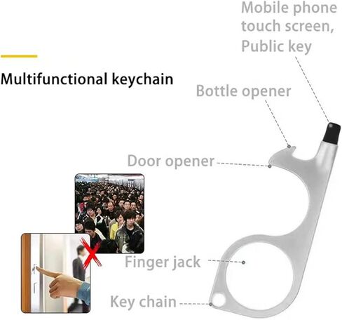 فتحت باب غير تعمل باللمس Touchless Stylus Keychain مفيد زر انتهازي 3pcs in Kuwait