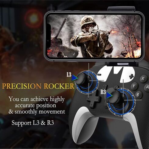 Joso Mobile Game Controller for iPhone iPad, Direct Play, Bluetooth Gaming Gamepad Joystick Works with Most iOS, iPad, MFi Games, Call of Duty Mobile(COD), Genshin Impact, Asphalt 9, Real Racing 3 in Kuwait