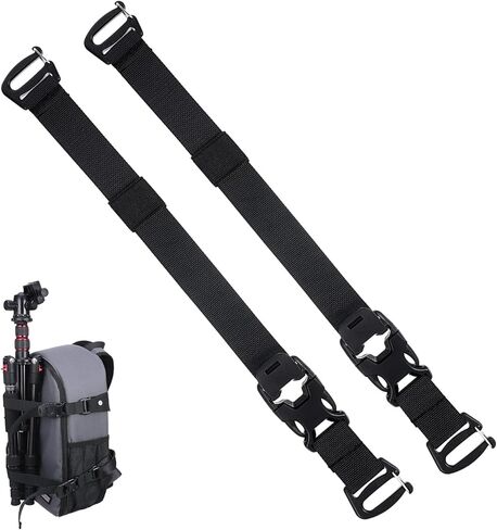 Gjinxi Backpack Straps, 2 Pcs Belt Key Holder Adjustable Compression Tie Down Straps Compression Fastening Strap for Gear Accessories, Rucksack, Tripod in Kuwait