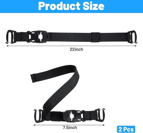 Gjinxi Backpack Straps, 2 Pcs Belt Key Holder Adjustable Compression Tie Down Straps Compression Fastening Strap for Gear Accessories, Rucksack, Tripod in Kuwait