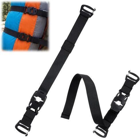 Gjinxi Backpack Straps, 2 Pcs Belt Key Holder Adjustable Compression Tie Down Straps Compression Fastening Strap for Gear Accessories, Rucksack, Tripod in Kuwait